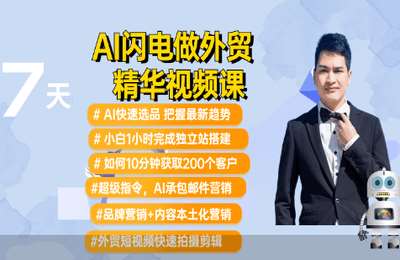 大卫外贸01-2024外贸实战课-外贸建站-开发客户-内容营销-从0到3做外贸AI【6章55节】
