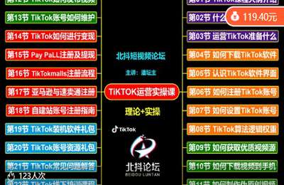 福久源大潘01-北抖论坛TikTok运营实操课 抖音海外版从注册到变现【22节】