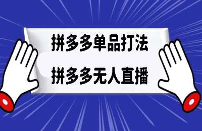 黑夜繁星文化部01-拼多多单品打法+无人直播【2章34节】