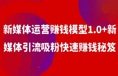 秦志强01-新媒体运营赚钱模型1.0+新媒体引流吸粉快速赚钱秘笈【2章19节】