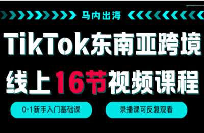 马内出海01-TikTok东南亚跨境从0-1认知实操课【16节】