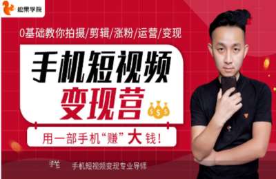 松果学院03-（爆火全网）手机短视频变现营，揭秘抖音快手流量玩法，每月多赚3万元【43节】