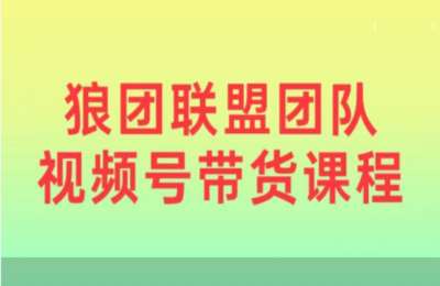 狼团联盟01-狼团联盟2024视频号带货【6章34节】