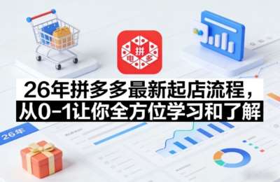 2026年拼多多最新起店流程，从0-1让你全方位学习和了解