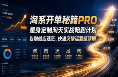 2026淘天开单秘籍PRO实战陪跑课程：全套落地运营玩法，一站式解决淘宝流量低、不出单难题