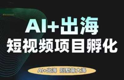 AI·TikTok AI+出海短视频玩法孵化，陪你从0-1借助AI实现出海变现