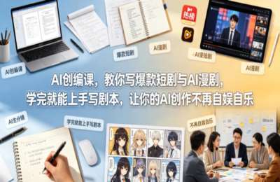 AI创编课，教你写爆款短剧与AI漫剧，学完就能上手写剧本，让你的AI创作不再自娱自乐