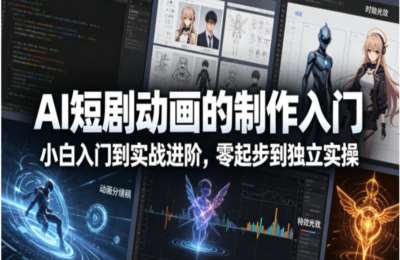 AI短剧动画的制作入门，小白入门到实战进阶，零起步到独立实操