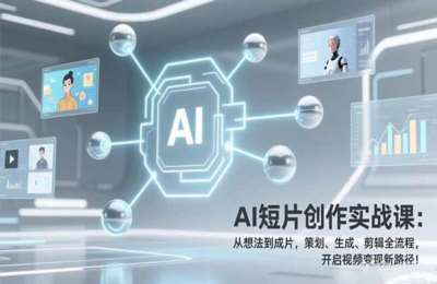 AI短片创作实战课：从想法到成片，策划、生成、剪辑全流程，开启视频变现新路径