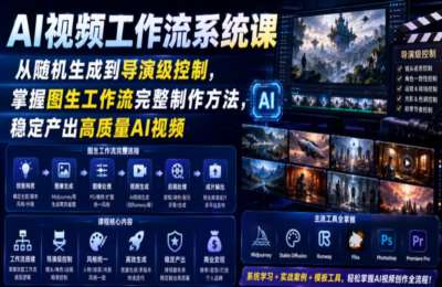 AI视频工作流系统课，从随机生成到导演级控制，掌握图生工作流完整制作方法，稳定产出高质量AI视频