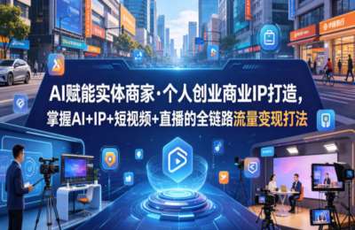 AI赋能实体商家·个人创业商业IP打造，掌握AI+IP+短视频+直播的全链路流量变现打法