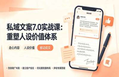 丹老板-私域文案实战课7.0：重塑人设价值体系：告别硬广推销×走心内容×自我价值塑造，实现被动成交