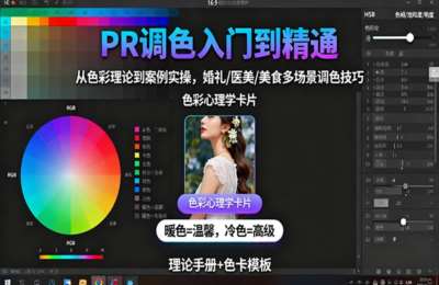 PR调色入门到精通：从色彩理论到案例实操，婚礼医美美食多场景调色技巧