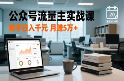公众号流量主实战课-更新26年3月，爆文写作、流量池运营、多平台分发，新手日入千元月挣5w+