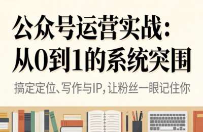 公众号运营实战：从0到1的系统突围