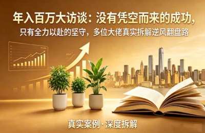多位年入百万大佬真实拆解逆风翻盘路：没有凭空而来的成功，只有全力以赴的坚守