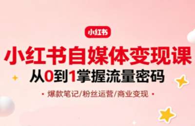 大漂亮~小红书自媒体变现全套实战训练营，三天系统干货完整精讲