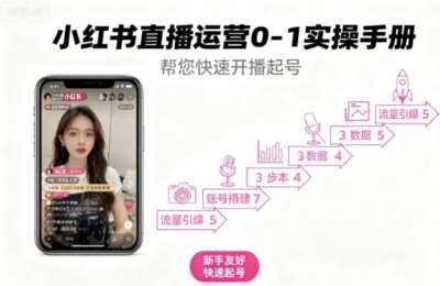 小红书直播运营，0-1实操手册，直播起号运营力【9节课】