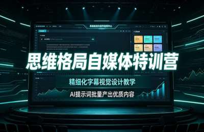 思维格局自媒体特训营：精细化字幕视觉设计教学，AI提示词批量产出优质内容