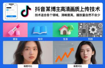 抖音某博主视频高清画质上传技术，技术适合各个领域，清晰度高，播放量自然不会少