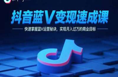 抖音蓝V变现速成课，快速掌握蓝V运营秘诀，实现月入过万的商业目标【13节】