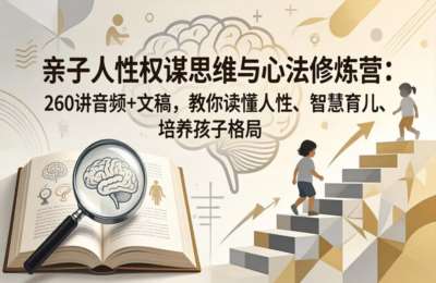 晚情：亲子人性权谋思维与心法修炼营：260讲音频+文稿，教你读懂人性、智慧育儿、培养孩子格局