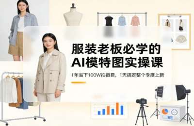 服装老板必学的AI模特图实操课，1年省下100W拍摄费，1天搞定整个季度上新