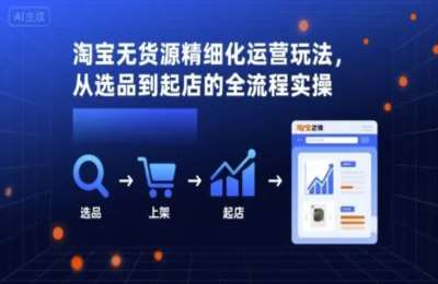淘宝无货源精细化运营玩法，从选品到起店的全流程实操