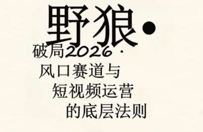 野狼团队·多平台实操运营课(2026)，搭配新人基础课与投流运营技巧