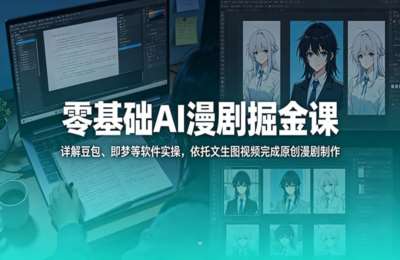 零基础AI漫剧课：详解豆包、即梦等软件实操，依托文生图视频完成原创漫剧制作