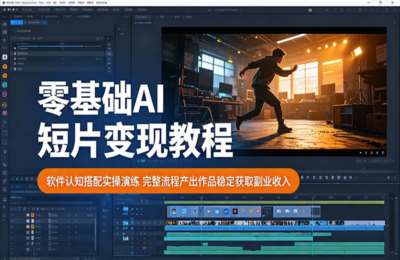 零基础AI短片变现教程：软件认知搭配实操演练，完整流程产出作品稳定获取玩法收入
